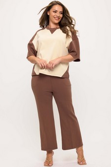 Women's Two Tone Sofie Soft Short Sleeve Top style 5