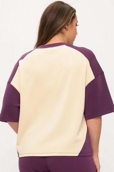 Women's Two Tone Sofie Soft Short Sleeve Top style 2
