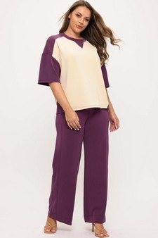 Women's Two Tone Sofie Soft Short Sleeve Top style 5