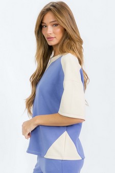 Women's Two Tone Sofie Soft Short Sleeve Top style 3