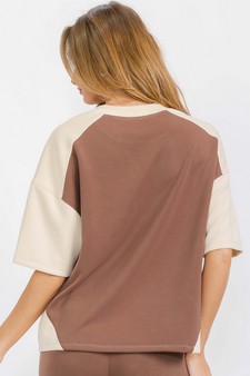 Women's Two Tone Sofie Soft Short Sleeve Top style 2