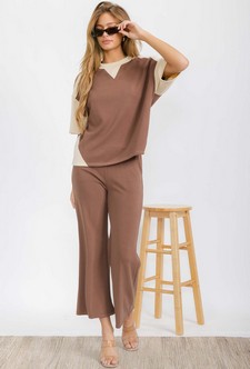 Women's Two Tone Sofie Soft Short Sleeve Top style 5