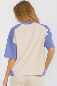 Women's Two Tone Sofie Soft Short Sleeve Top style 2