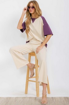 Women's Two Tone Sofie Soft Short Sleeve Top style 5