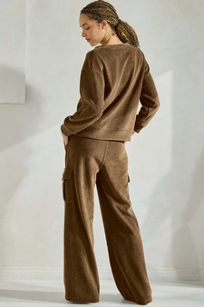 ETA 01/09/25 - Women's Corduroy V Neck Top and Cargo Pant Set style 2