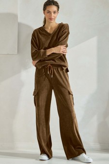 ETA 01/09/25 - Women's Corduroy V Neck Top and Cargo Pant Set