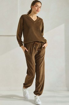 ETA 01/09/25 - Women's Corduroy V Neck Top and Jogger Set