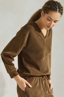 eta 01/09/25 - Women's V Neck Corduroy Long Sleeve Top style 3