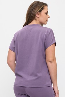 Women's V-Neck Short Sleeve Thin Modal Scuba Top style 2