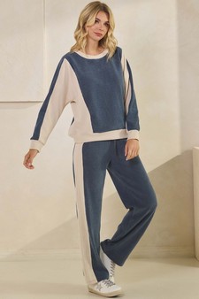 Women's Relaxed Colorblock Corduroy Set style 5