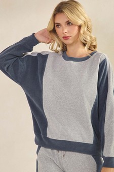 Women's Relaxed Colorblock Corduroy Pullover style 4