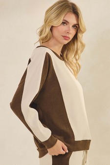 Women's Relaxed Colorblock Corduroy Pullover style 3