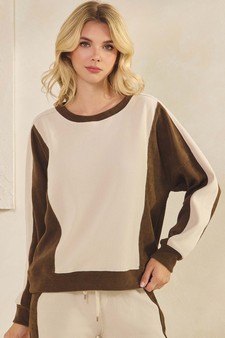 Women's Relaxed Colorblock Corduroy Pullover style 4