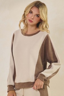 Women's Relaxed Colorblock Corduroy Pullover style 3