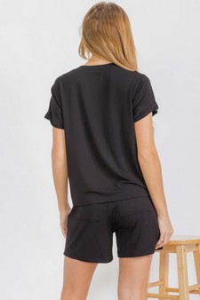 Women's Everyday French Terry Set with Tee and Pocket Shorts style 2