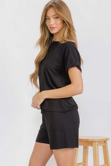 Women's Everyday French Terry Set with Tee and Pocket Shorts style 3