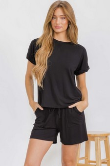 Women's Everyday French Terry Set with Tee and Pocket Shorts style 4