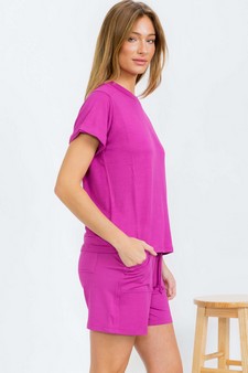 Women's Everyday French Terry Set with Tee and Pocket Shorts style 3