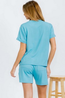 Women's Everyday French Terry Set with Tee and Pocket Shorts style 2