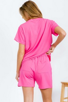 Women's Everyday French Terry Set with Tee and Pocket Shorts style 2
