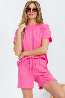 Women's Everyday French Terry Set with Tee and Pocket Shorts style 4