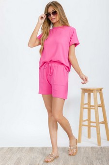 Women's Everyday French Terry Set with Tee and Pocket Shorts style 5