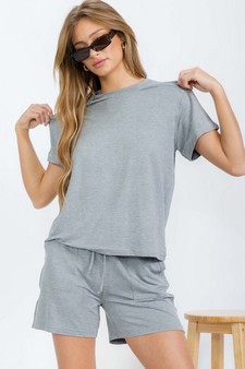 Women's Everyday French Terry Set with Tee and Pocket Shorts style 4