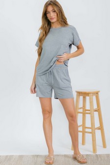 Women's Everyday French Terry Set with Tee and Pocket Shorts style 5