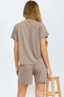 Women's Everyday French Terry Set with Tee and Pocket Shorts style 2