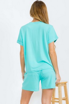 Women's Everyday French Terry Set with Tee and Pocket Shorts style 2