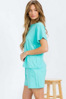 Women's Everyday French Terry Set with Tee and Pocket Shorts style 3