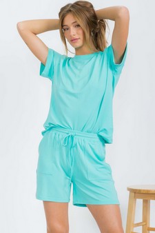 Women's Everyday French Terry Set with Tee and Pocket Shorts style 4