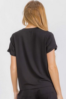 Women's Everyday French Terry Tee with Rolled Sleeves style 2
