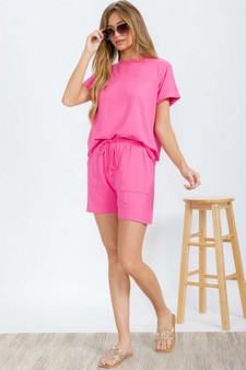 Women's Everyday French Terry Tee with Rolled Sleeves style 5
