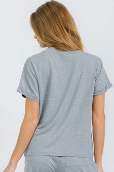 Women's Everyday French Terry Tee with Rolled Sleeves style 2