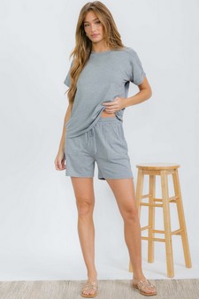 Women's Everyday French Terry Tee with Rolled Sleeves style 5