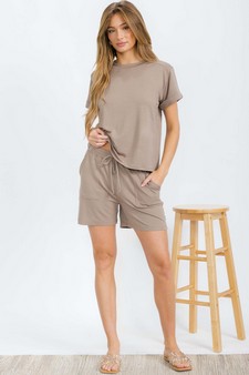 Women's Everyday French Terry Tee with Rolled Sleeves style 5