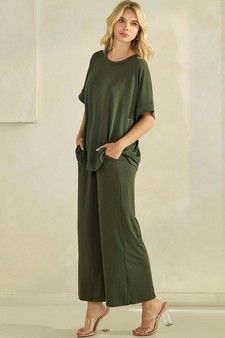 ETA 06/03/25 - Women's Effortlessly Relaxed Fit UltraSoft Top and Cropped Pants Set style 5