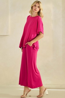 ETA 06/03/25 - Women's Effortlessly Relaxed Fit UltraSoft Top and Cropped Pants Set style 3