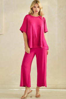 ETA 06/03/25 - Women's Effortlessly Relaxed Fit UltraSoft Top and Cropped Pants Set style 5