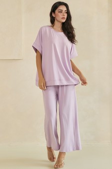 Women's Effortlessly Relaxed Fit UltraSoft Top and Cropped Pants Set style 5