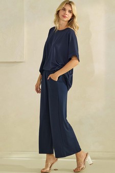 Women's Effortlessly Relaxed Fit UltraSoft Top and Cropped Pants Set style 3
