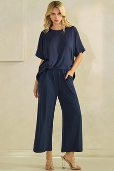 Women's Effortlessly Relaxed Fit UltraSoft Top and Cropped Pants Set style 5