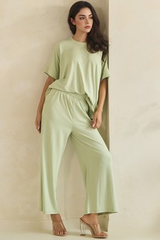 Women's Effortlessly Relaxed Fit UltraSoft Top and Cropped Pants Set style 5