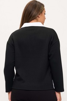 Women's Classic Contrast Two-Tone Collared UltraComfy Top style 2