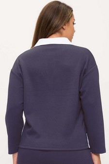 Women's Classic Contrast Two-Tone Collared UltraComfy Top style 2