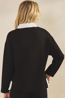 Women's Classic Contrast Two-Tone Collared UltraComfy Top style 2