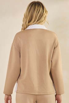Women's Classic Contrast Two-Tone Collared UltraComfy Top style 2