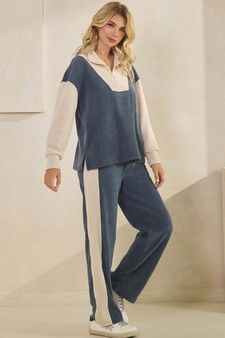 Women's Relaxed Fit Colorblock Corduroy Set style 3