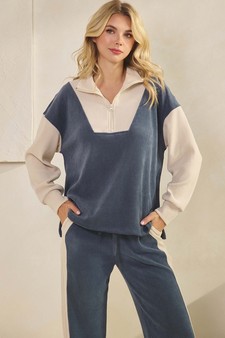 Women's Relaxed Fit Colorblock Corduroy Set style 4